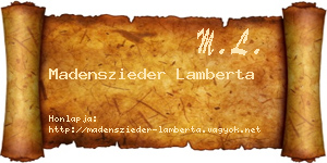 Madenszieder Lamberta névjegykártya